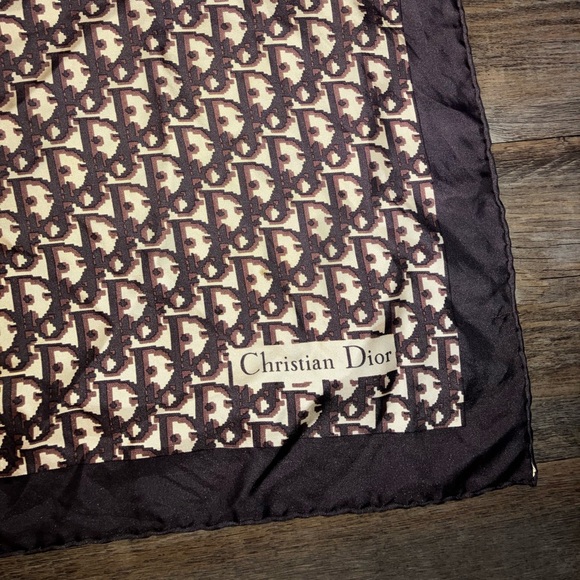 ICONIC Vintage Christian DIOR Silk Rolled Hem Scarf - Picture 3 of 5